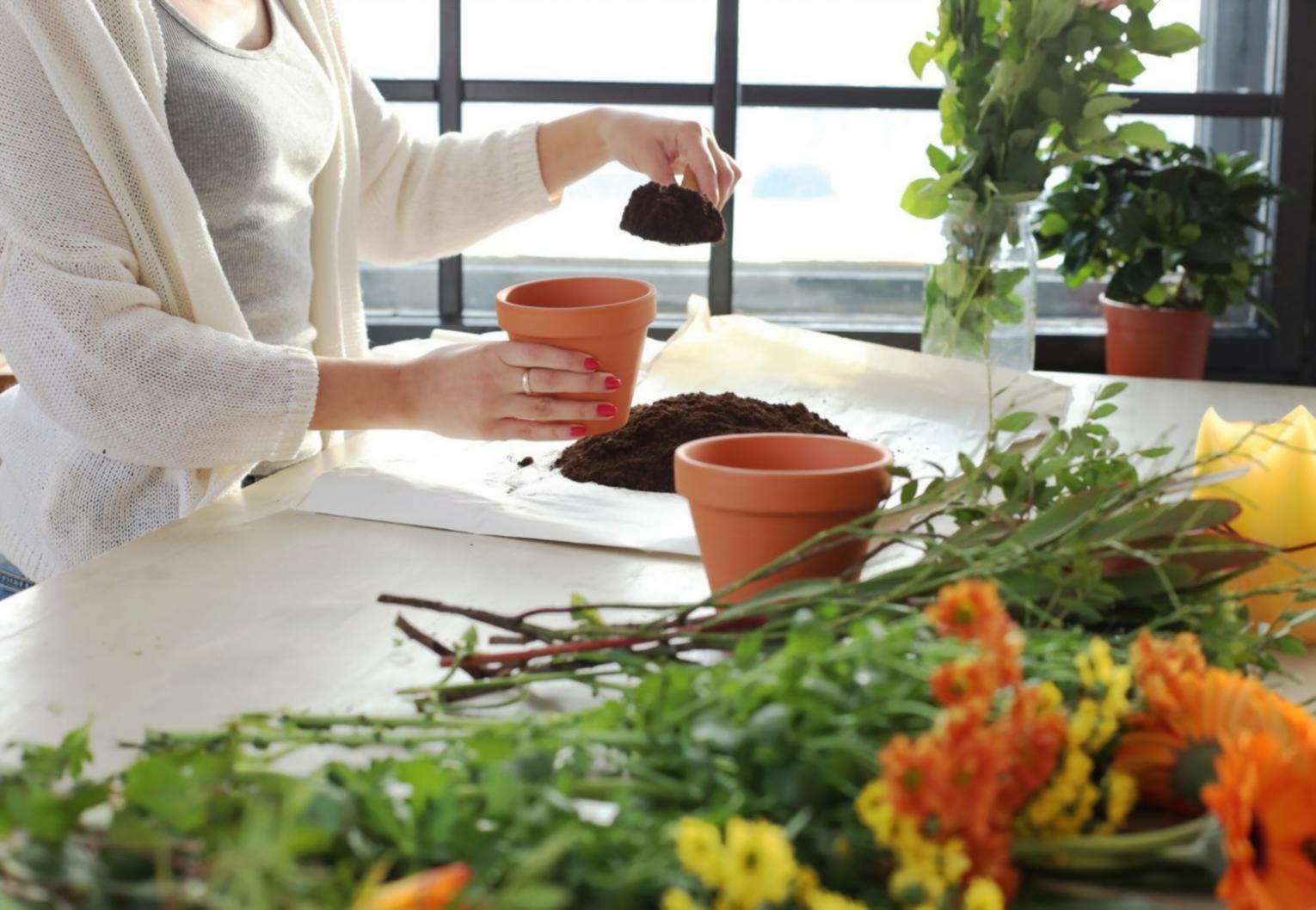 Fresh floral arrangements being prepared by local partner florists